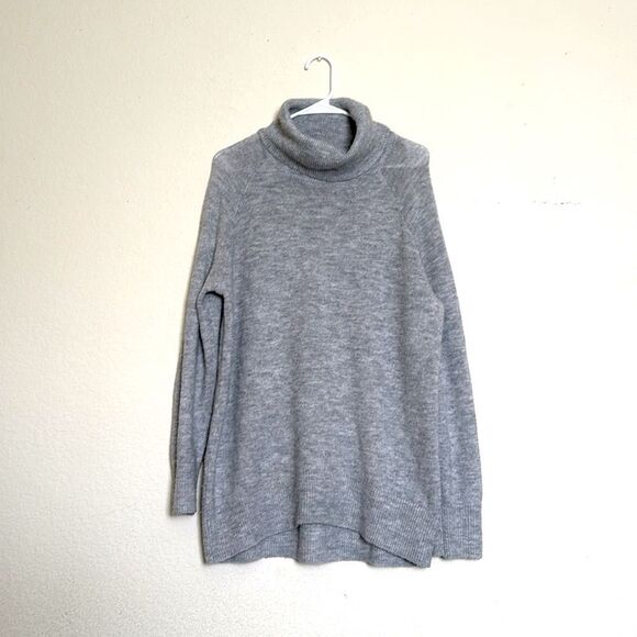 H&M | Knit Mock-turtleneck Oversized Sweater - Gray melange - Size Small - Picture 3 of 4